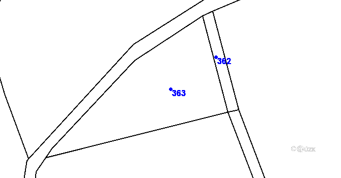 Parcela st. 363 v KÚ Řečany nad Labem, Katastrální mapa