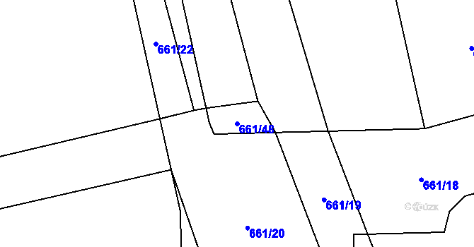 Parcela st. 661/48 v KÚ Řečany nad Labem, Katastrální mapa