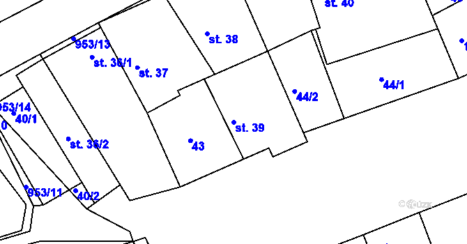 Parcela st. 39 v KÚ Trnávka, Katastrální mapa