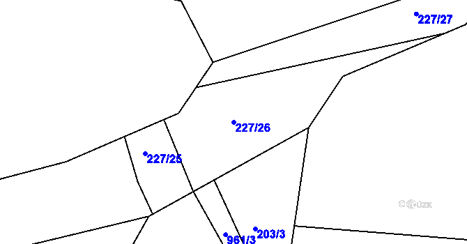 Parcela st. 227/26 v KÚ Trnávka, Katastrální mapa