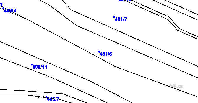 Parcela st. 481/6 v KÚ Trnávka, Katastrální mapa