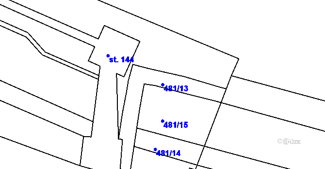Parcela st. 481/13 v KÚ Trnávka, Katastrální mapa