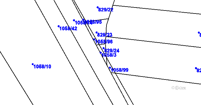 Parcela st. 1058/3 v KÚ Trnávka, Katastrální mapa