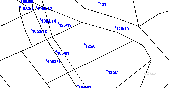 Parcela st. 125/6 v KÚ Trnávka, Katastrální mapa