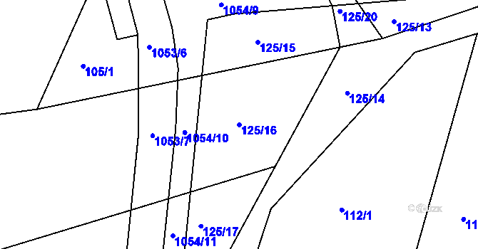 Parcela st. 125/16 v KÚ Trnávka, Katastrální mapa