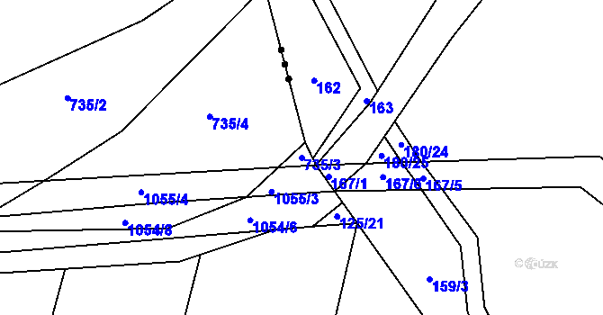 Parcela st. 735/3 v KÚ Trnávka, Katastrální mapa