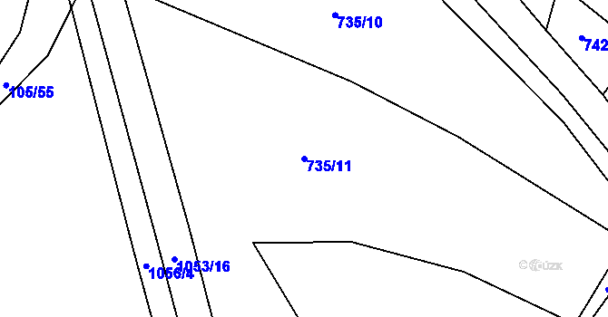 Parcela st. 735/11 v KÚ Trnávka, Katastrální mapa