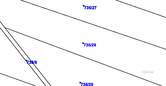 Parcela st. 735/28 v KÚ Trnávka, Katastrální mapa