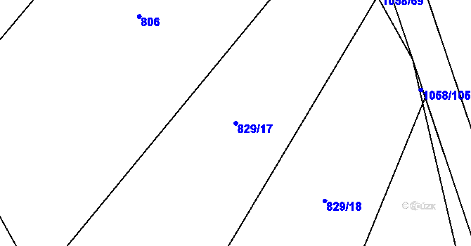 Parcela st. 829/17 v KÚ Trnávka, Katastrální mapa