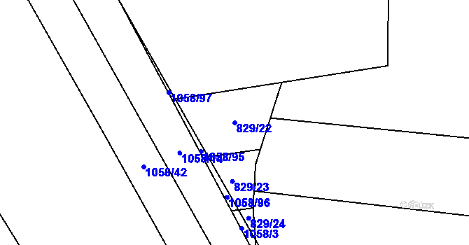 Parcela st. 829/22 v KÚ Trnávka, Katastrální mapa