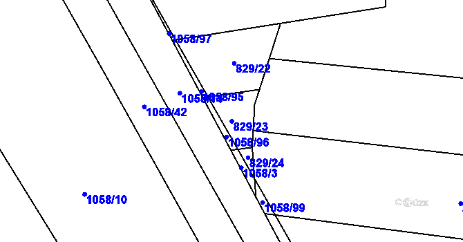 Parcela st. 829/23 v KÚ Trnávka, Katastrální mapa