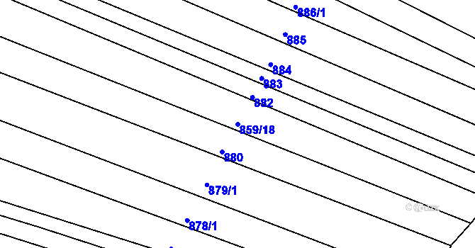 Parcela st. 859/18 v KÚ Trnávka, Katastrální mapa