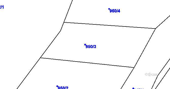 Parcela st. 950/3 v KÚ Trnávka, Katastrální mapa