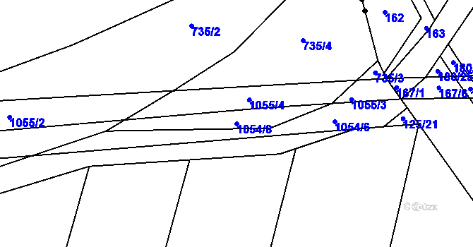 Parcela st. 1054/8 v KÚ Trnávka, Katastrální mapa