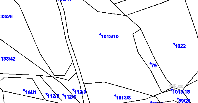 Parcela st. 82/1 v KÚ Řečice u Humpolce, Katastrální mapa