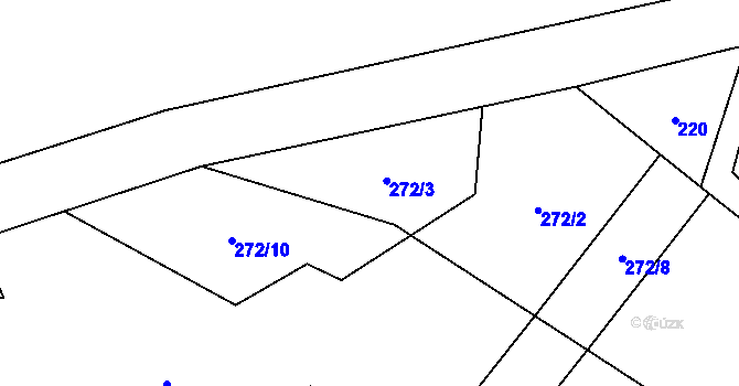 Parcela st. 272/7 v KÚ Řečice u Humpolce, Katastrální mapa