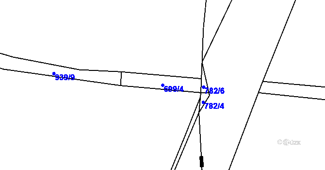 Parcela st. 699/4 v KÚ Řečice u Humpolce, Katastrální mapa