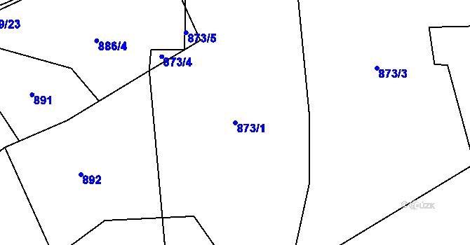 Parcela st. 873/1 v KÚ Řečice u Humpolce, Katastrální mapa