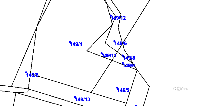 Parcela st. 149/11 v KÚ Řečice u Humpolce, Katastrální mapa