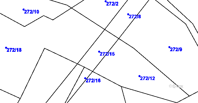 Parcela st. 272/15 v KÚ Řečice u Humpolce, Katastrální mapa