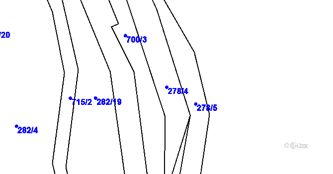 Parcela st. 278/4 v KÚ Řečice u Humpolce, Katastrální mapa