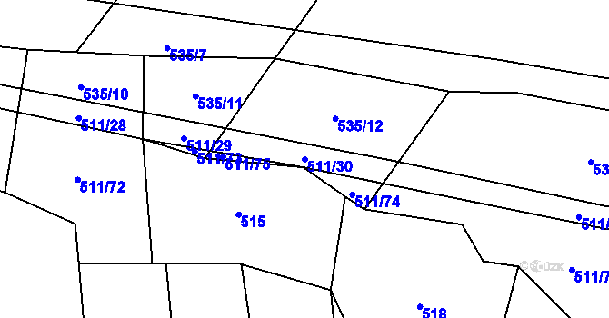 Parcela st. 511/30 v KÚ Řečice u Humpolce, Katastrální mapa