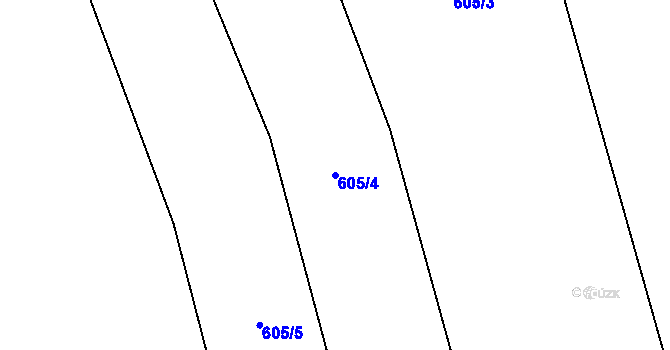 Parcela st. 605/4 v KÚ Řečice u Humpolce, Katastrální mapa