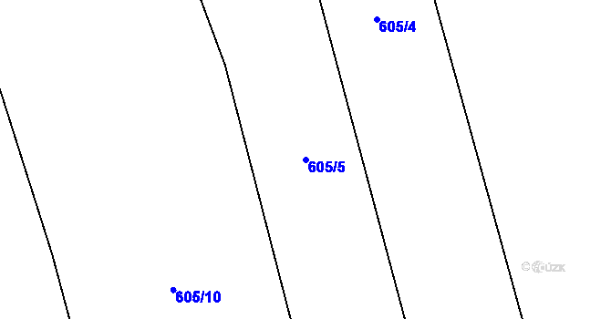 Parcela st. 605/5 v KÚ Řečice u Humpolce, Katastrální mapa