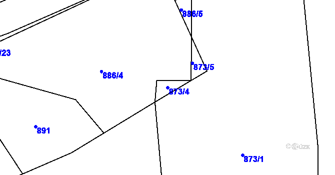 Parcela st. 873/4 v KÚ Řečice u Humpolce, Katastrální mapa