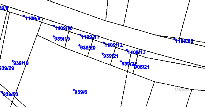 Parcela st. 939/21 v KÚ Řečice u Humpolce, Katastrální mapa