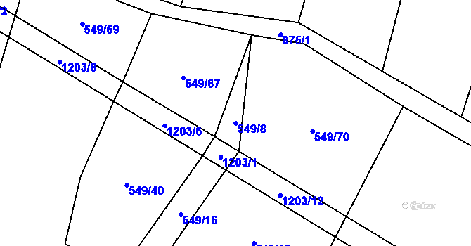 Parcela st. 549/8 v KÚ Křepiny, Katastrální mapa