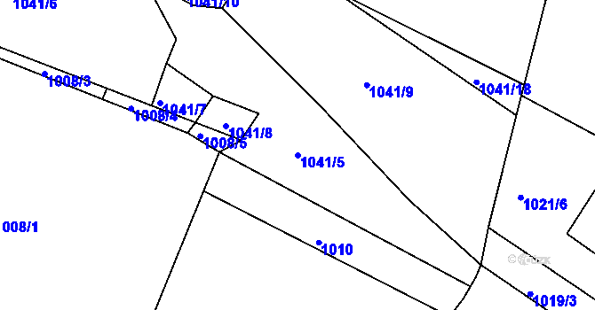 Parcela st. 1041/5 v KÚ Řečice nad Bobrůvkou, Katastrální mapa