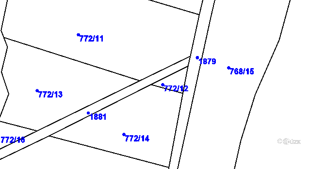 Parcela st. 772/12 v KÚ Řečice nad Bobrůvkou, Katastrální mapa
