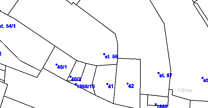 Parcela st. 56 v KÚ Řečice nad Bobrůvkou, Katastrální mapa