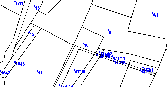 Parcela st. 10 v KÚ Řečice nad Bobrůvkou, Katastrální mapa