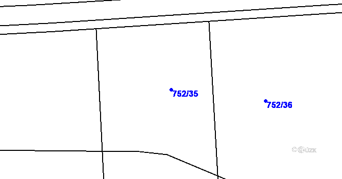 Parcela st. 752/35 v KÚ Ředhošť, Katastrální mapa