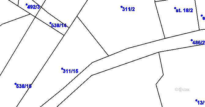 Parcela st. 311/14 v KÚ Babice u Řehenic, Katastrální mapa
