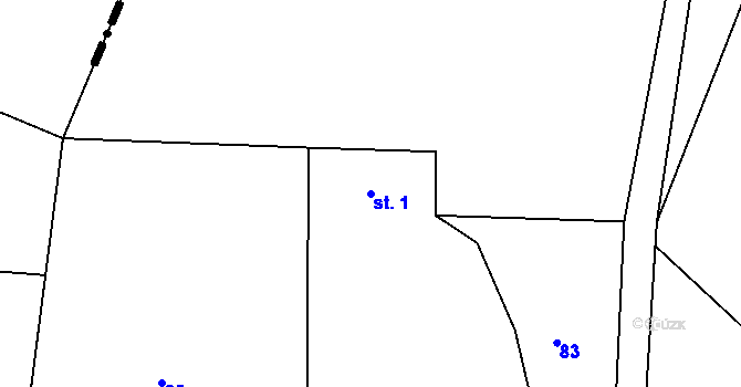 Parcela st. 1 v KÚ Babice u Řehenic, Katastrální mapa