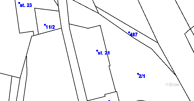 Parcela st. 21 v KÚ Babice u Řehenic, Katastrální mapa