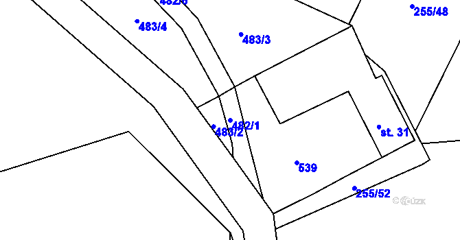 Parcela st. 482/1 v KÚ Babice u Řehenic, Katastrální mapa