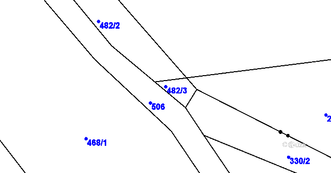 Parcela st. 482/3 v KÚ Babice u Řehenic, Katastrální mapa