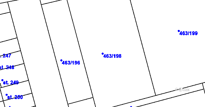 Parcela st. 463/198 v KÚ Babice u Řehenic, Katastrální mapa