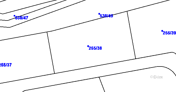 Parcela st. 255/38 v KÚ Babice u Řehenic, Katastrální mapa