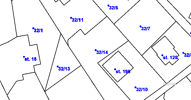Parcela st. 32/14 v KÚ Babice u Řehenic, Katastrální mapa