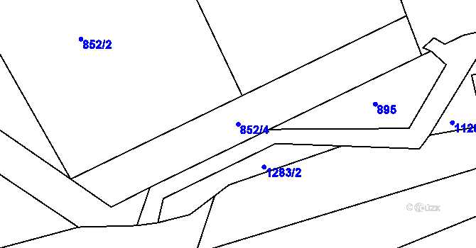 Parcela st. 852/4 v KÚ Čakovice u Řehenic, Katastrální mapa