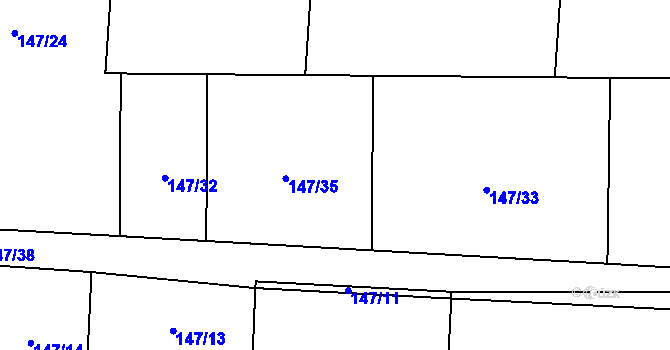 Parcela st. 125 v KÚ Malešín, Katastrální mapa