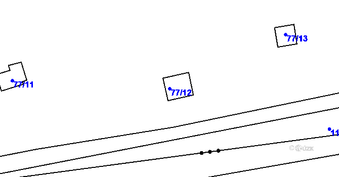Parcela st. 77/12 v KÚ Malešín, Katastrální mapa