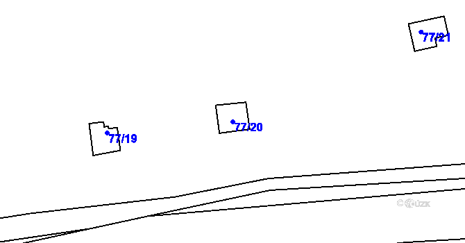 Parcela st. 77/20 v KÚ Malešín, Katastrální mapa