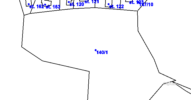 Parcela st. 140/1 v KÚ Malešín, Katastrální mapa