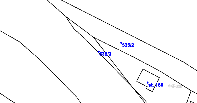 Parcela st. 538/3 v KÚ Malešín, Katastrální mapa
